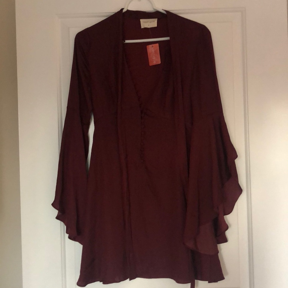 Wine colored flowy dress!